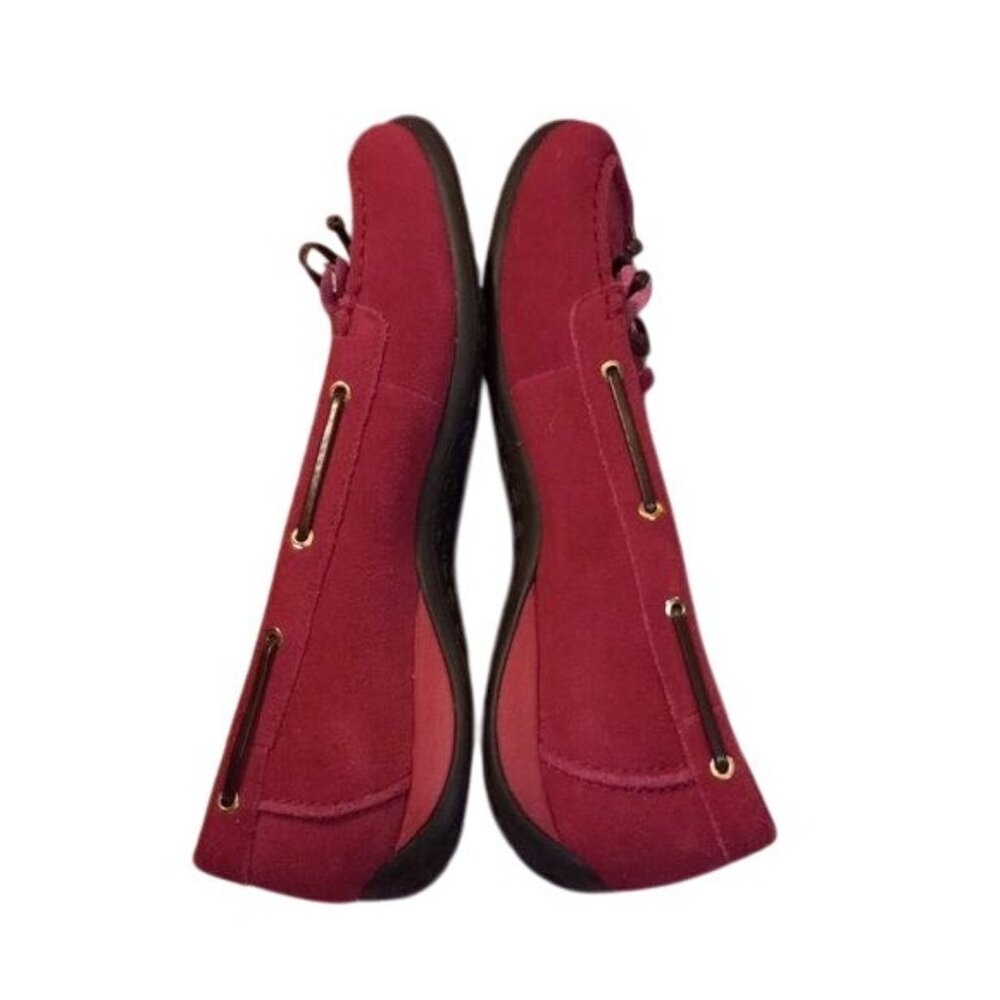 Vionic Size 8.5 Orthaheel Kiltie Pink Suede Moccasin Loafers Boat Shoes Flats - Picture 3 of 10